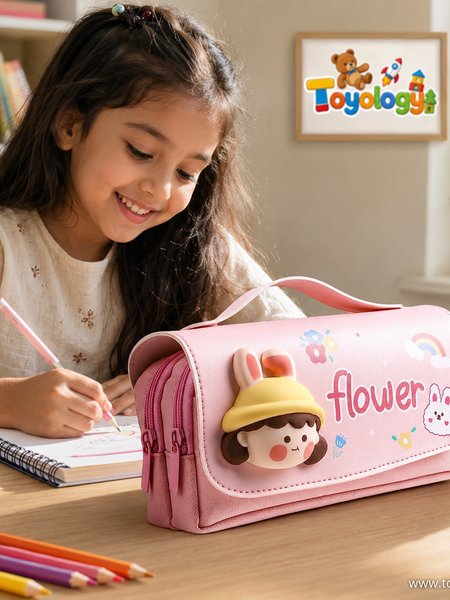 3D Flower Pencil Case for Kids | Cute Pencil Pouch