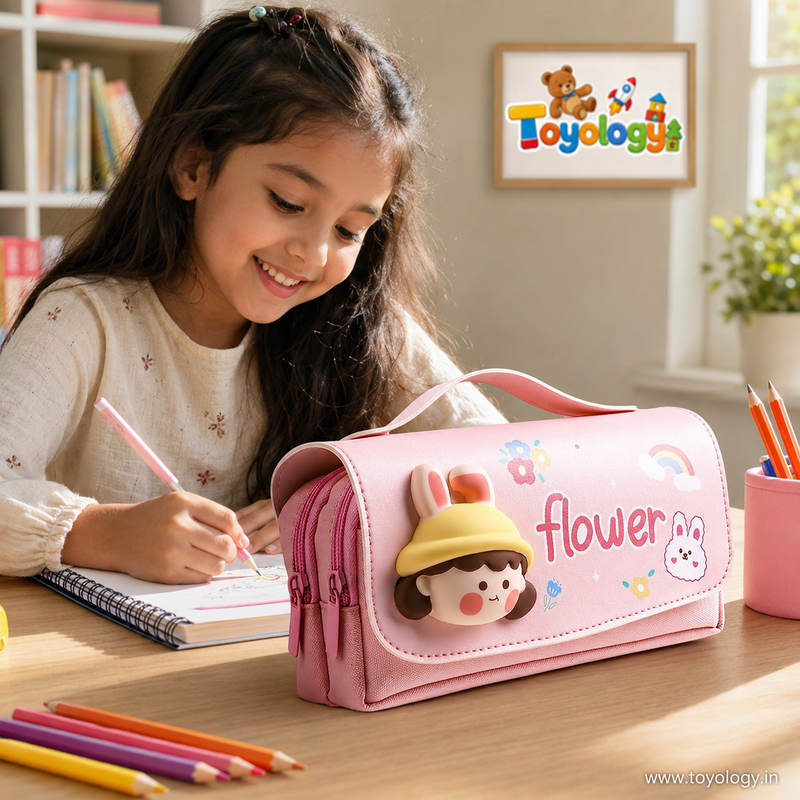 3D Flower Pencil Case for Kids | Cute Pencil Pouch