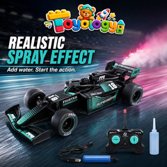 Toyology F1 Spray Drift RC Racing Car with Light, Mist Spray & Stunt Drifting – 1:18 Remote Control Formula Car for Kids  F1 Spray Drift RC Racing Car with Light | Toyology