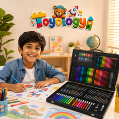 208 PCS Deluxe Art & Colour Set for Kids | Drawing Kit | Toyology