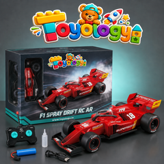 Toyology F1 Spray Drift RC Racing Car with Light, Mist Spray & Stunt Drifting – 1:18 Remote Control Formula Car for Kids  F1 Spray Drift RC Racing Car with Light | Toyology