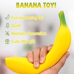 TOYOLOGY Giant Squeezy Banana Toy / Stretchable Banana Fidget Toy / Stress Relief Banana Soft Toy / Big Size Banana Sensory Toy / Pull It Rub It Squeezy Banana / Banana anti stress toy for kids and adults