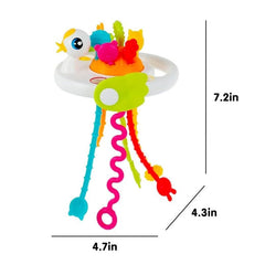 Pull String Duck Baby Sensory Toy | Montessori Teether & Activity Toy | Toyology