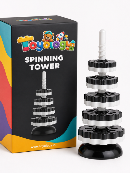 Spinning Tower Montessori Toy for Kids | Educational Stacking Toy | Toyology