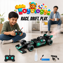 Toyology F1 Spray Drift RC Racing Car with Light, Mist Spray & Stunt Drifting – 1:18 Remote Control Formula Car for Kids  F1 Spray Drift RC Racing Car with Light | Toyology