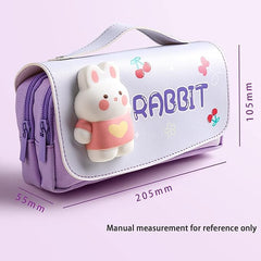 3D Rabbit Pencil Case for Kids | Cute Bunny Pencil Pouch | Toyology