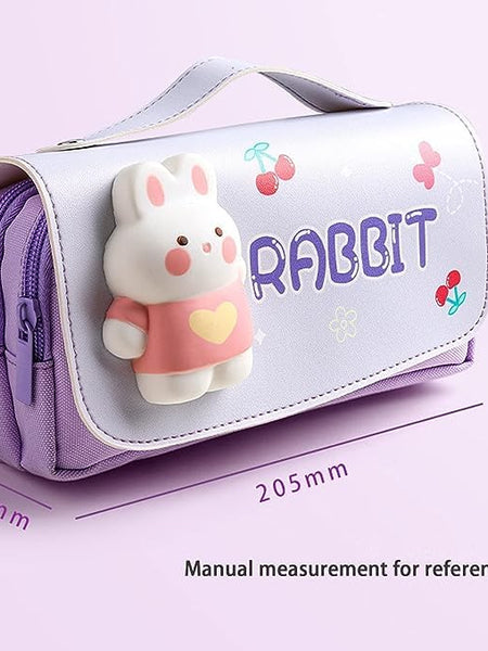 3D Rabbit Pencil Case for Kids | Cute Bunny Pencil Pouch | Toyology