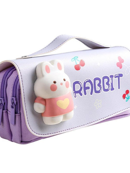 3D Rabbit Pencil Case for Kids | Cute Bunny Pencil Pouch | Toyology