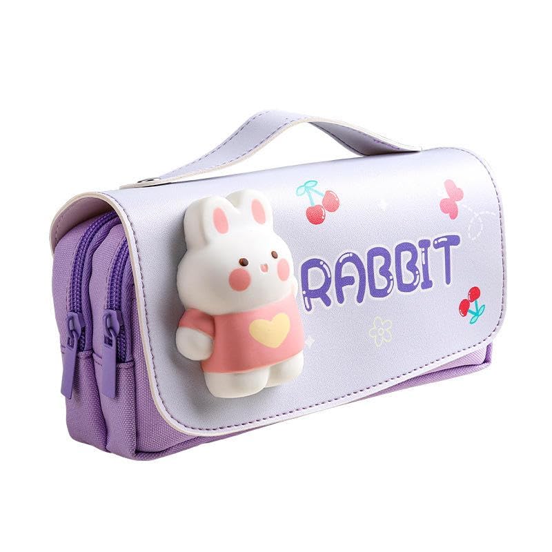 3D Rabbit Pencil Case for Kids | Cute Bunny Pencil Pouch | Toyology