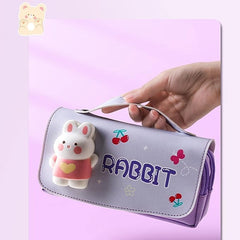 3D Rabbit Pencil Case for Kids | Cute Bunny Pencil Pouch | Toyology