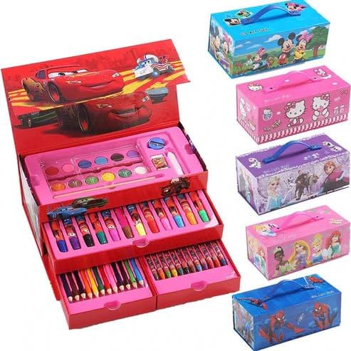 54 PCS Kids Art & Colour Box Set | Drawing Kit | Toyology