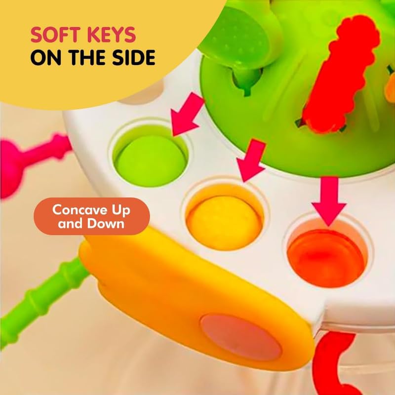 Pull String Duck Baby Sensory Toy | Montessori Teether & Activity Toy | Toyology