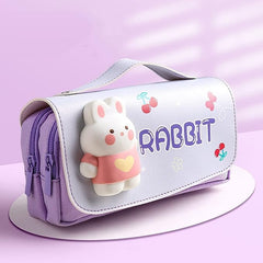 3D Rabbit Pencil Case for Kids | Cute Bunny Pencil Pouch | Toyology