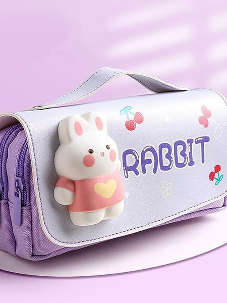 3D Rabbit Pencil Case for Kids | Cute Bunny Pencil Pouch | Toyology