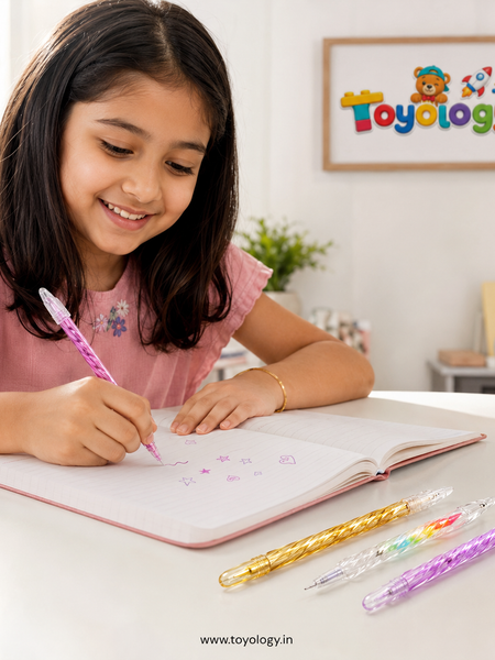 Cute Glitter Gel Pen Set (4 PCS) | Smooth Writing Pens | Toyology