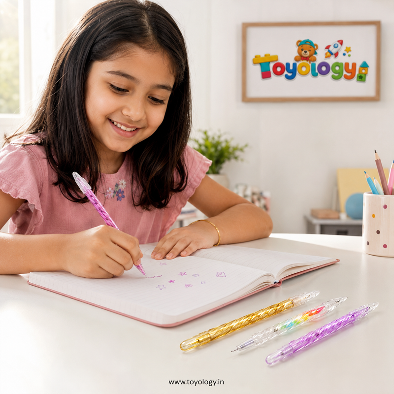 Cute Glitter Gel Pen Set (4 PCS) | Smooth Writing Pens | Toyology
