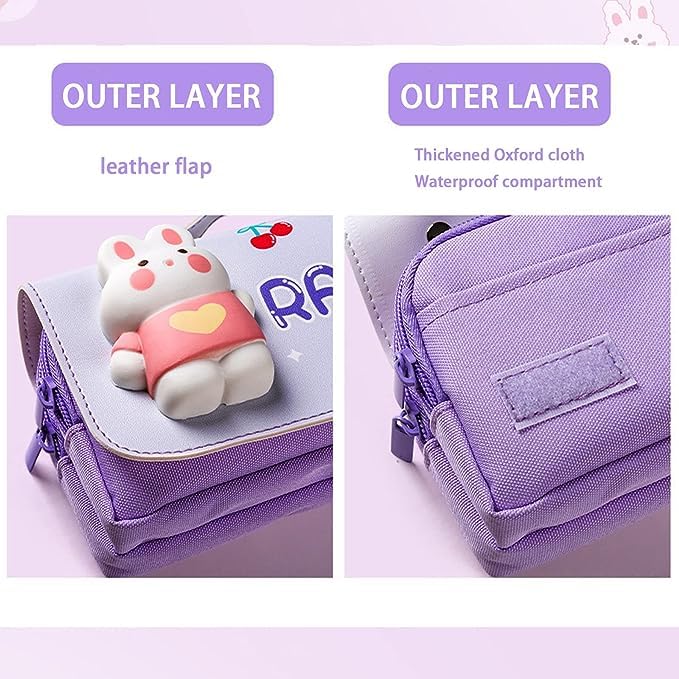 3D Rabbit Pencil Case for Kids | Cute Bunny Pencil Pouch | Toyology