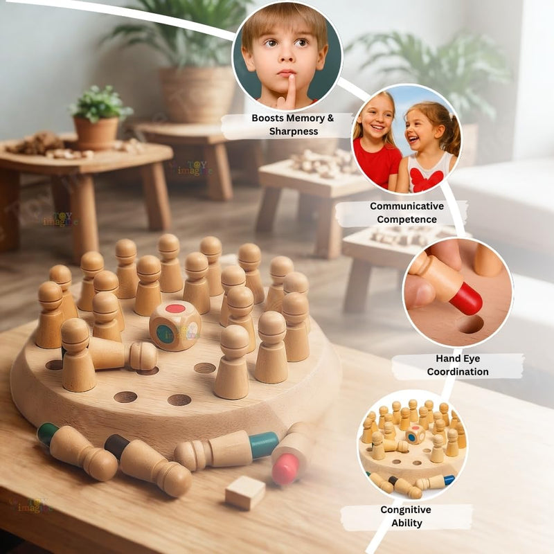 WOODEN MAMORY CHESS