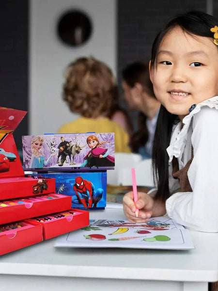 54 PCS Kids Art & Colour Box Set | Drawing Kit | Toyology