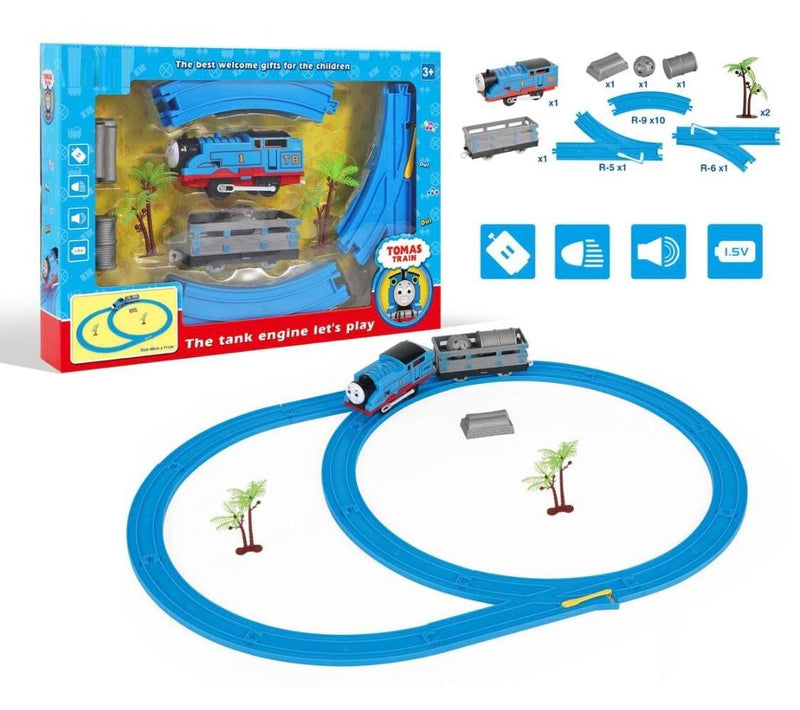 Thomas Cartoon Train Track Toy Set for Kids | Battery Operated Train Set | Toyology