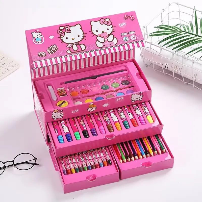 54 PCS Kids Art & Colour Box Set | Drawing Kit | Toyology