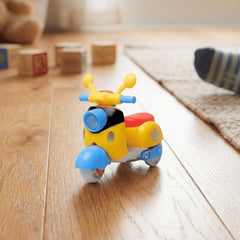 TOYOLOGY Mini Friction Scooter & Motorcycle Toy, 2-in-1