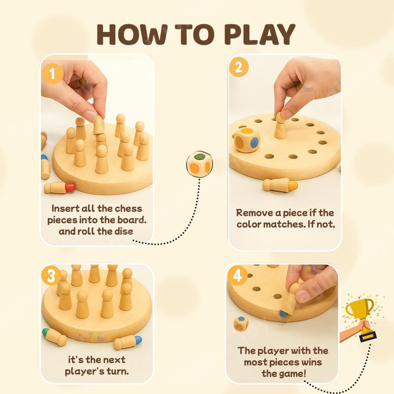 WOODEN MAMORY CHESS