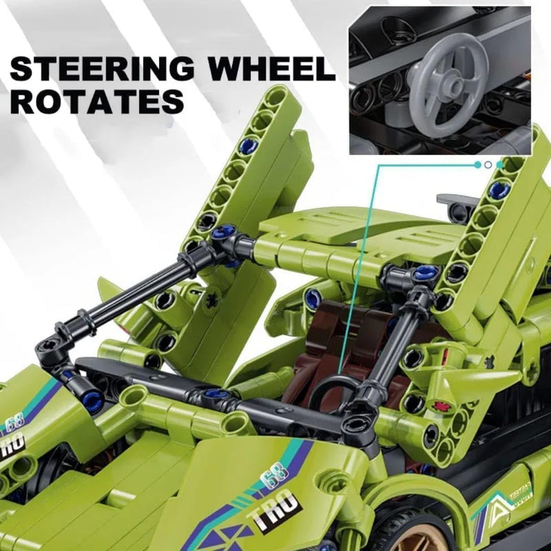 Super Car Block Green Building Set for Kids | STEM Construction Toy |Toyology