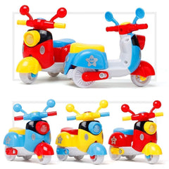 TOYOLOGY Mini Friction Scooter & Motorcycle Toy, 2-in-1