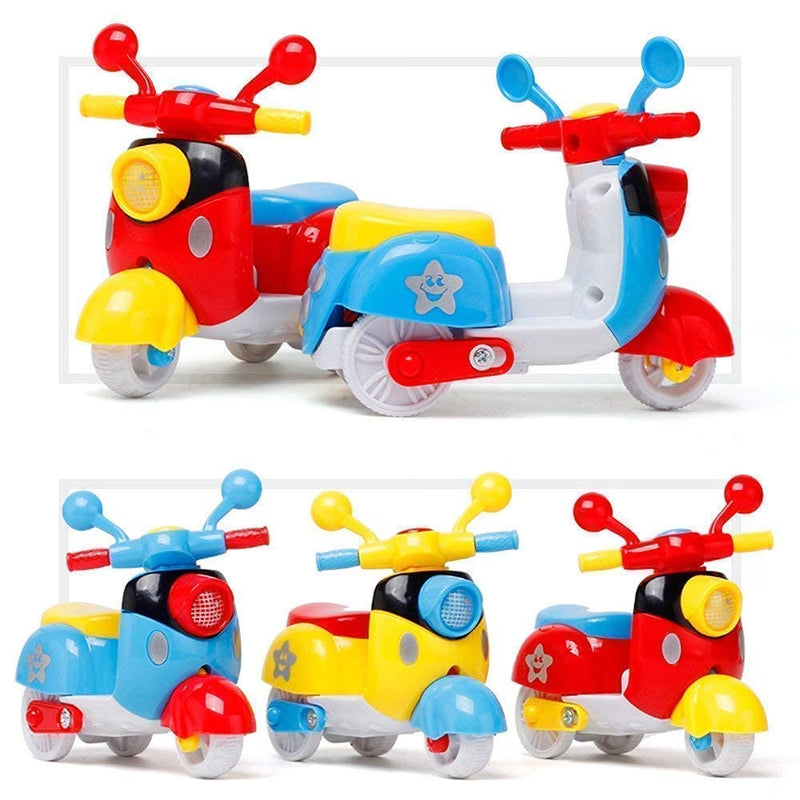 TOYOLOGY Mini Friction Scooter & Motorcycle Toy, 2-in-1