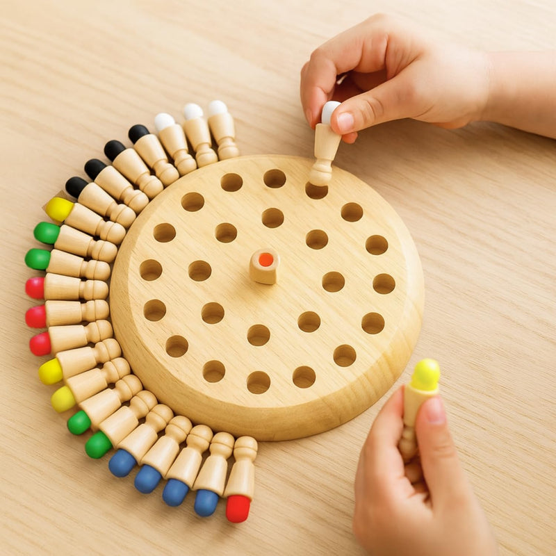 WOODEN MAMORY CHESS