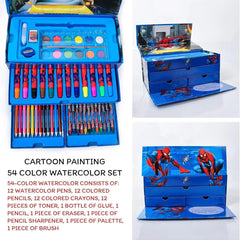 54 PCS Kids Art & Colour Box Set | Drawing Kit | Toyology