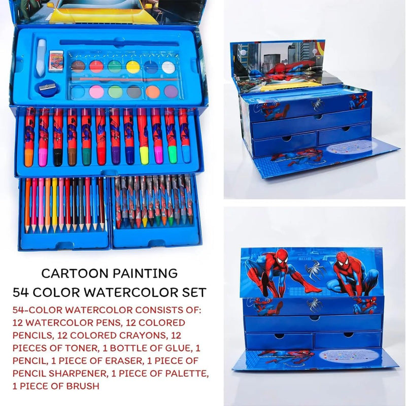 54 PCS Kids Art & Colour Box Set | Drawing Kit | Toyology