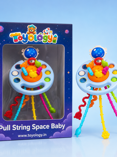 Pull String Space Baby Teether | Montessori Sensory Toy for Babies | Toyology
