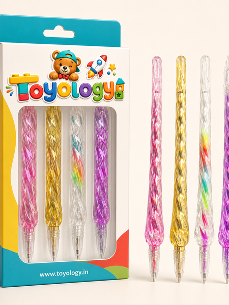 Cute Glitter Gel Pen Set (4 PCS) | Smooth Writing Pens | Toyology