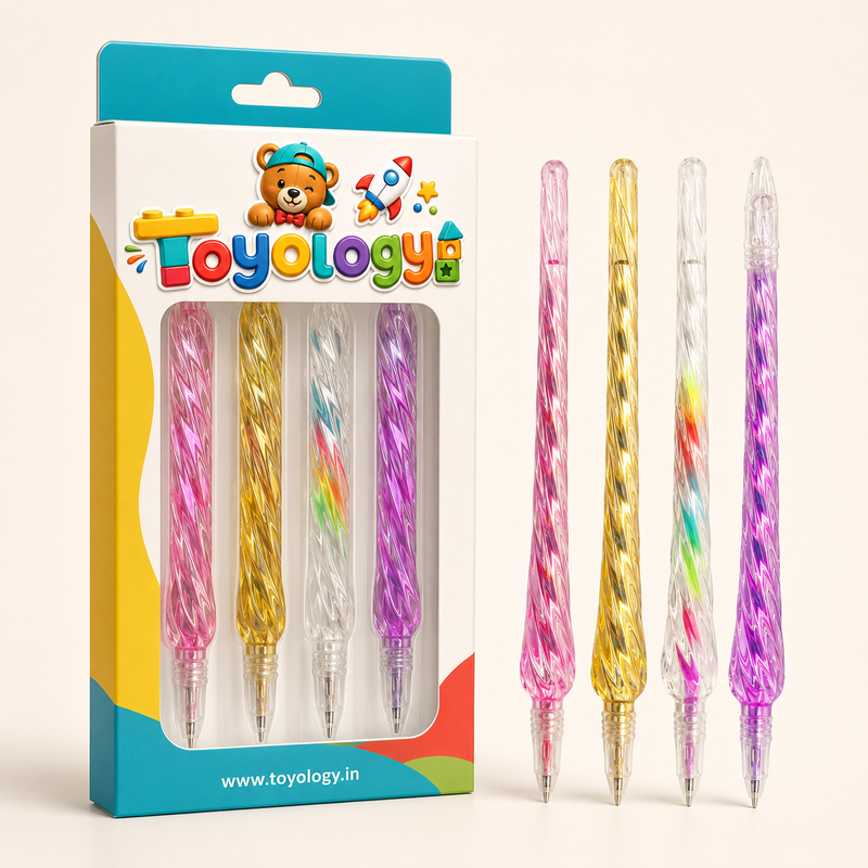 Cute Glitter Gel Pen Set (4 PCS) | Smooth Writing Pens | Toyology
