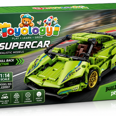 Super Car Block Green Building Set for Kids | STEM Construction Toy |Toyology