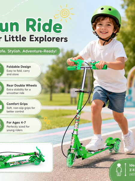 3 WHEEL SCOOTER GREEN