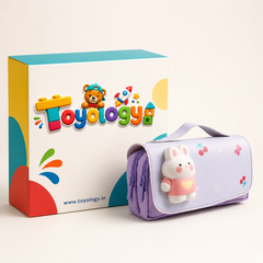 3D Rabbit Pencil Case for Kids | Cute Bunny Pencil Pouch | Toyology