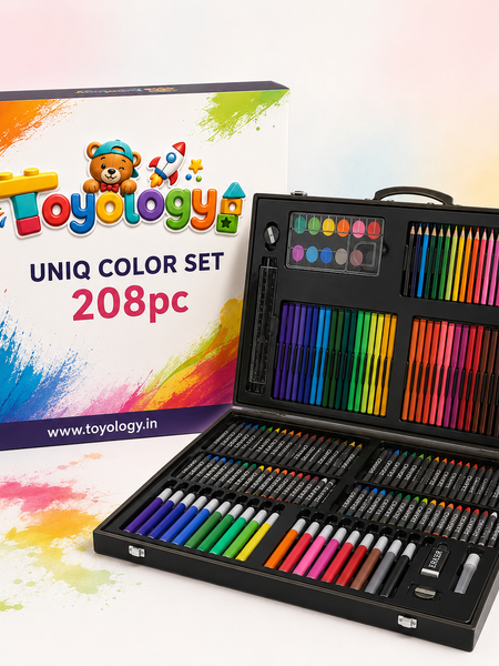 208 PCS Deluxe Art & Colour Set for Kids | Drawing Kit | Toyology