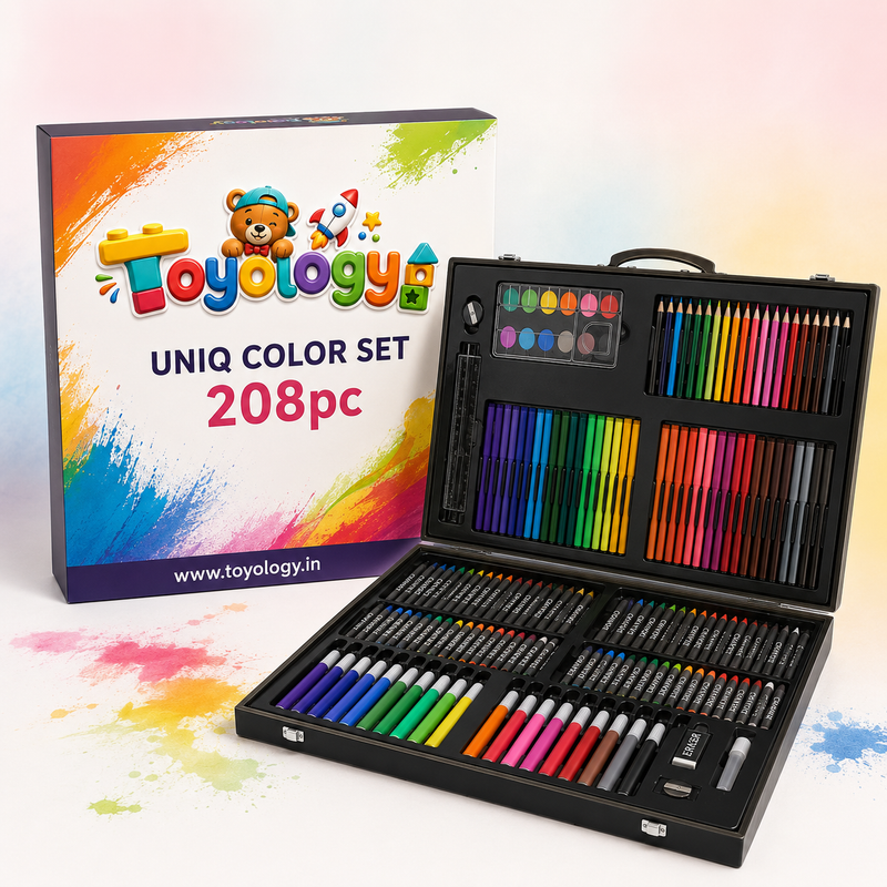 208 PCS Deluxe Art & Colour Set for Kids | Drawing Kit | Toyology