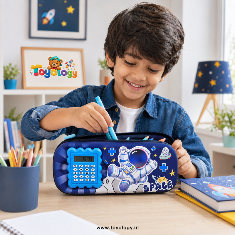 3D Calculator Space Pencil Case for Kids | Toyology